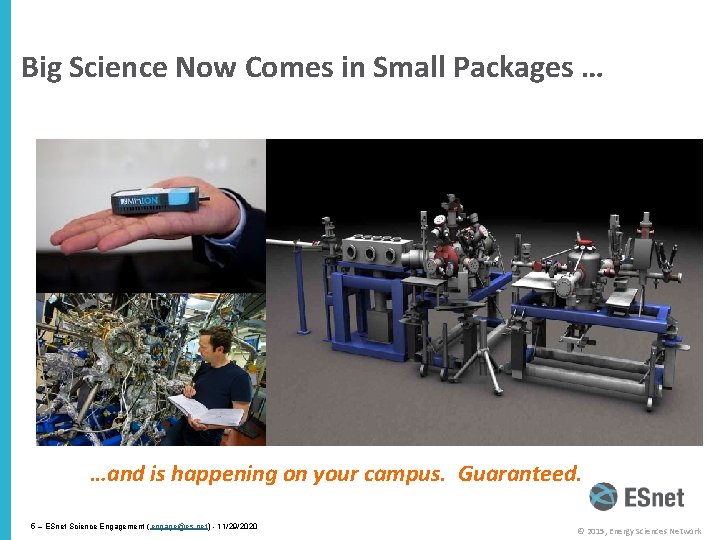 Big Science Now Comes in Small Packages … …and is happening on your campus.