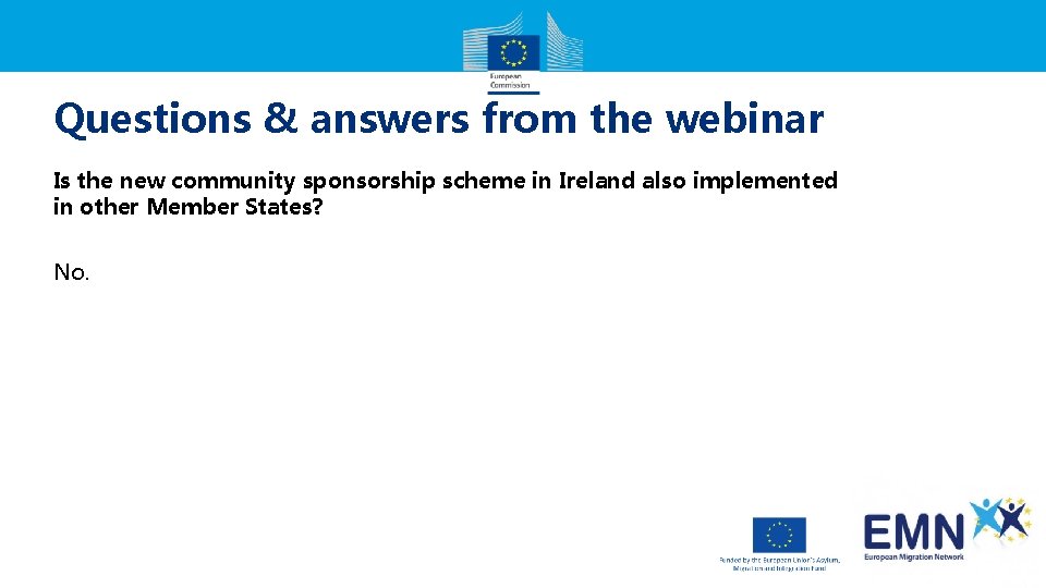 Questions & answers from the webinar Is the new community sponsorship scheme in Ireland