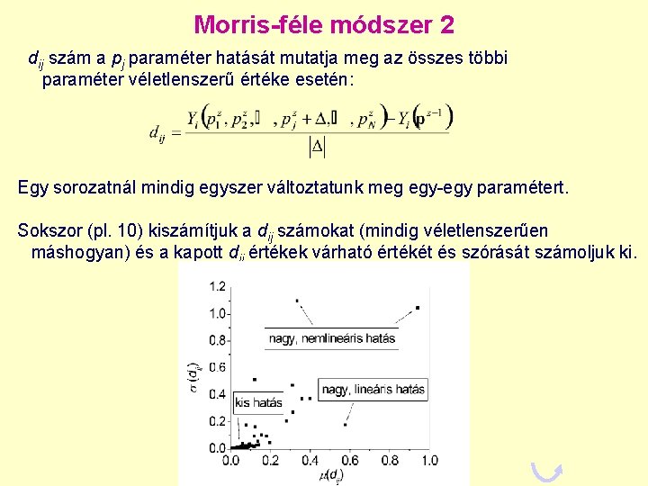 Morris-féle módszer 2 dij szám a pj paraméter hatását mutatja meg az összes többi