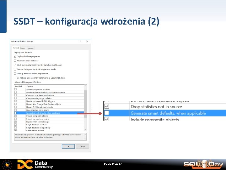 SSDT – konfiguracja wdrożenia (2) SQLDay 2017 