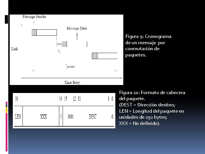 Figura 9: Cronograma de un mensaje por conmutación de paquetes. Figura 10: Formato de