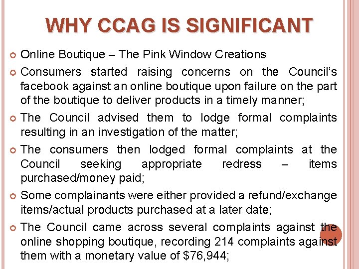 WHY CCAG IS SIGNIFICANT Online Boutique – The Pink Window Creations Consumers started raising