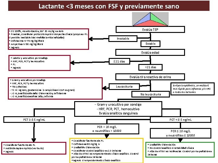 Lactante <3 meses con FSF y previamente sano Evalúa TEP • O 2 100%,