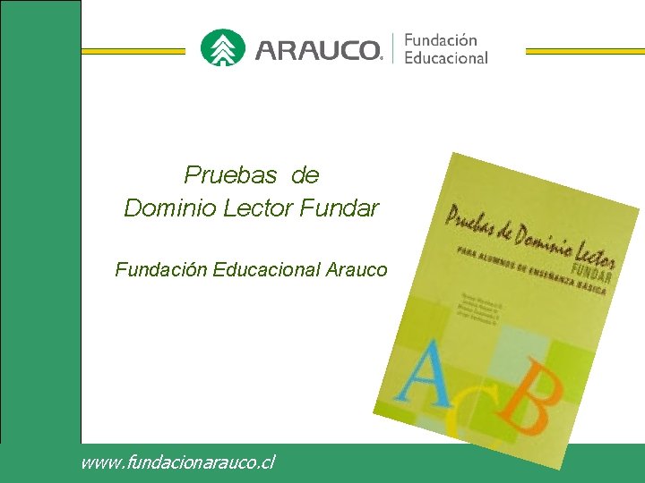 Pruebas de Dominio Lector Fundación Educacional Arauco www. fundacionarauco. cl 