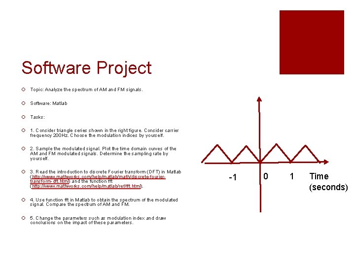 Software Project ¡ Topic: Analyze the spectrum of AM and FM signals. ¡ Software: