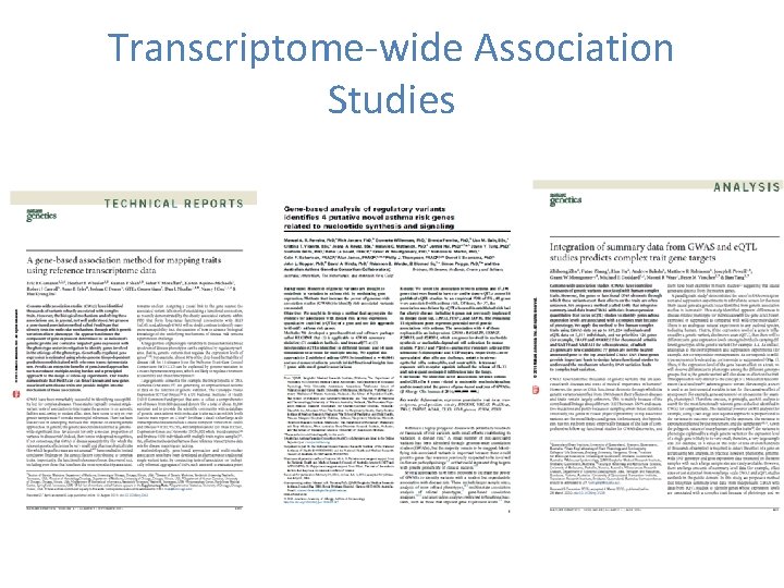 Transcriptome-wide Association Studies 