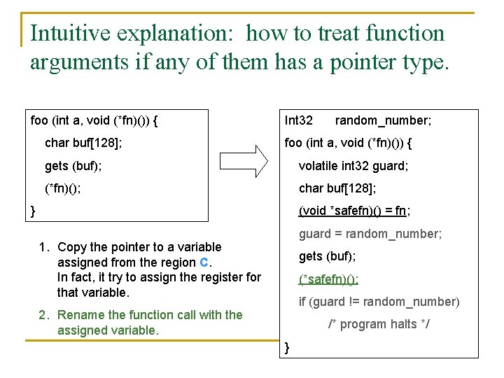 Intuitive explanation: how to treat function arguments if any of them has a pointer