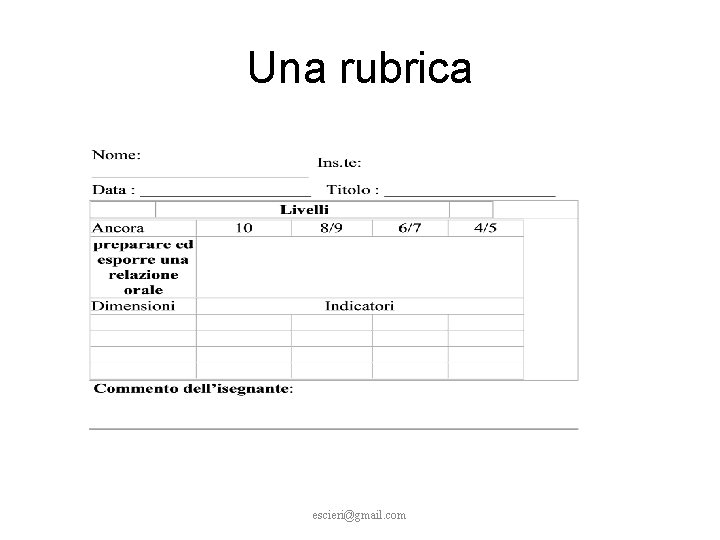 Una rubrica escieri@gmail. com 