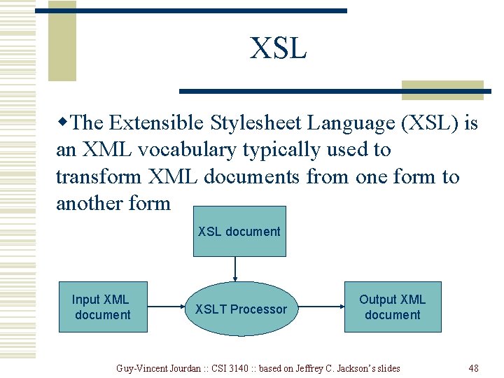 XSL w. The Extensible Stylesheet Language (XSL) is an XML vocabulary typically used to