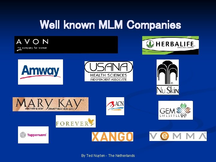 Well known MLM Companies By Ted Nuyten - The Netherlands 