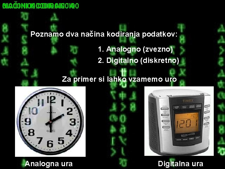 NAČINI KODIRANJA 0 I 000 III 00 I 00 I 00 Poznamo dva načina