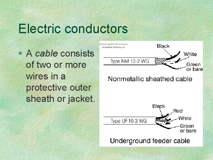 Electric conductors § A cable consists of two or more wires in a protective