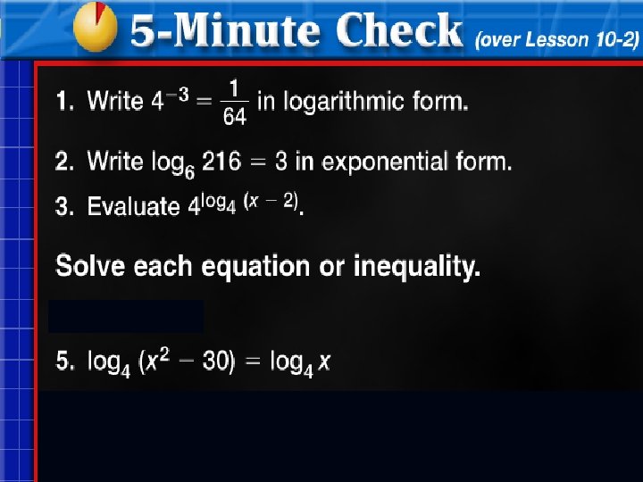 Click the mouse button or press the Space Bar to display the answers. 