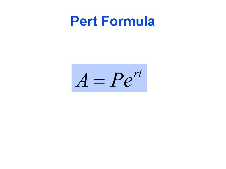 Pert Formula 
