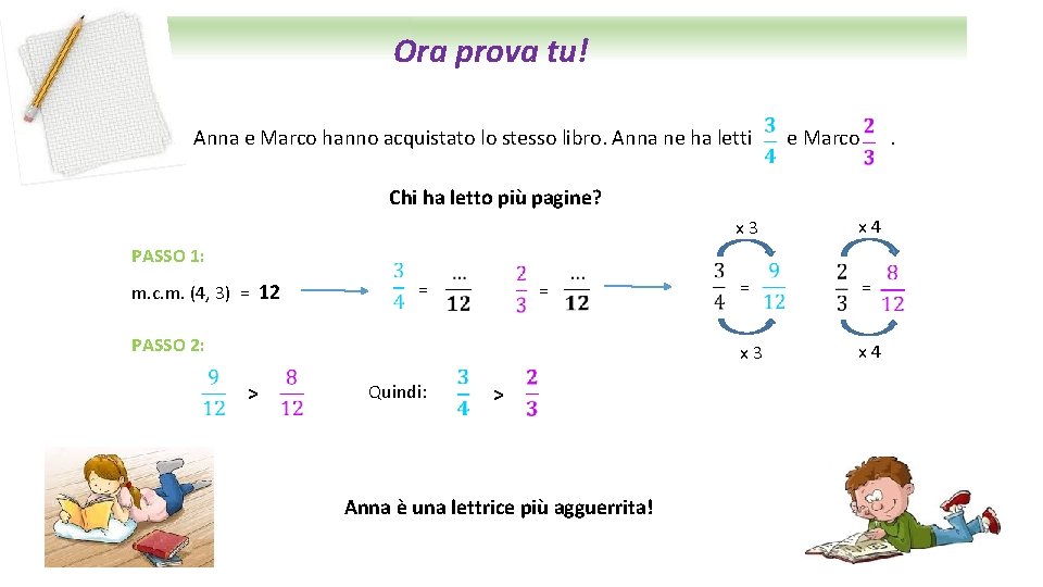 Ora prova tu! Anna e Marco hanno acquistato lo stesso libro. Anna ne ha