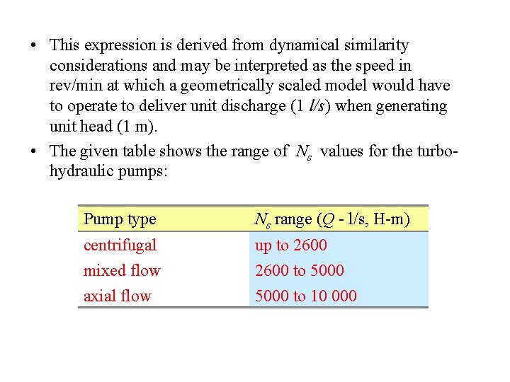  • This expression is derived from dynamical similarity considerations and may be interpreted