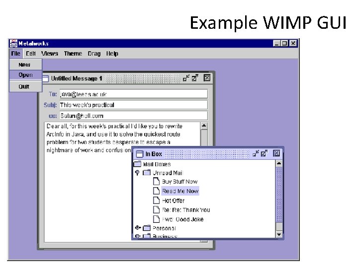 Example WIMP GUI 