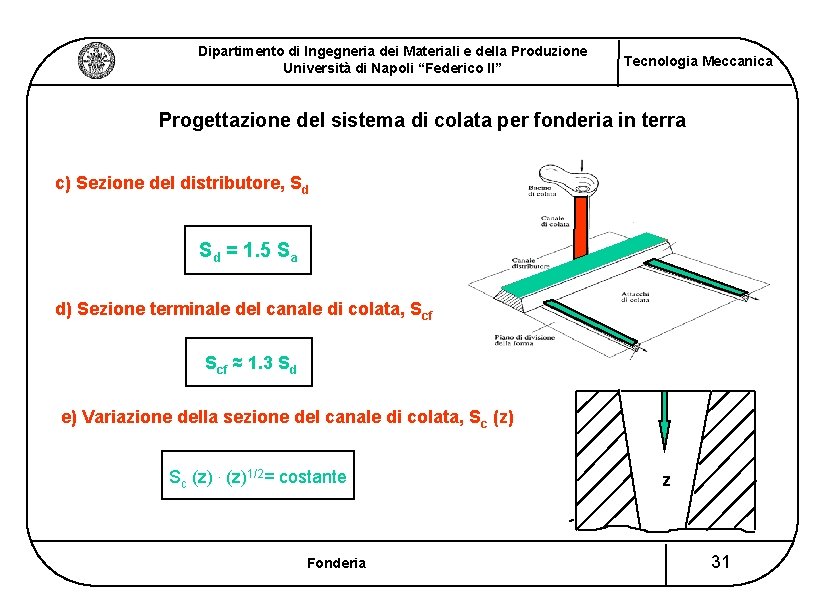 Dipartimento di Ingegneria dei Materiali e della Produzione Università di Napoli “Federico II” Tecnologia