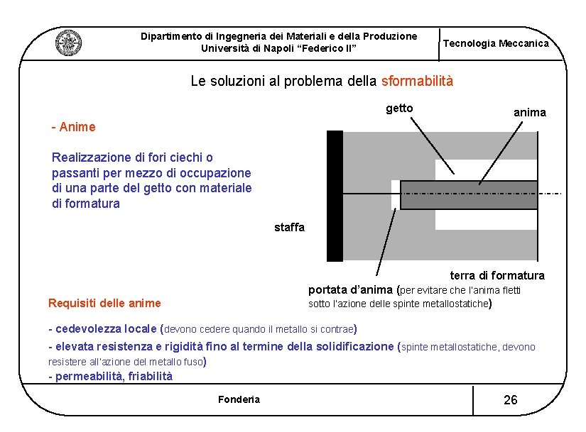 Dipartimento di Ingegneria dei Materiali e della Produzione Università di Napoli “Federico II” Tecnologia