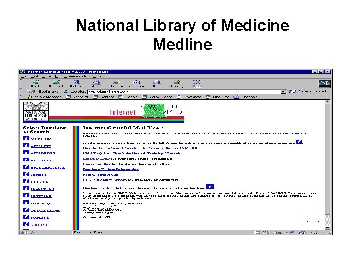 National Library of Medicine Medline 