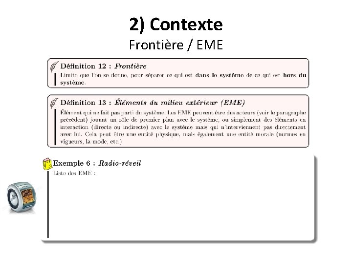 2) Contexte Frontière / EME 