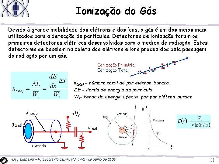 Ionização do Gás Devido à grande mobilidade dos elétrons e dos íons, o gás