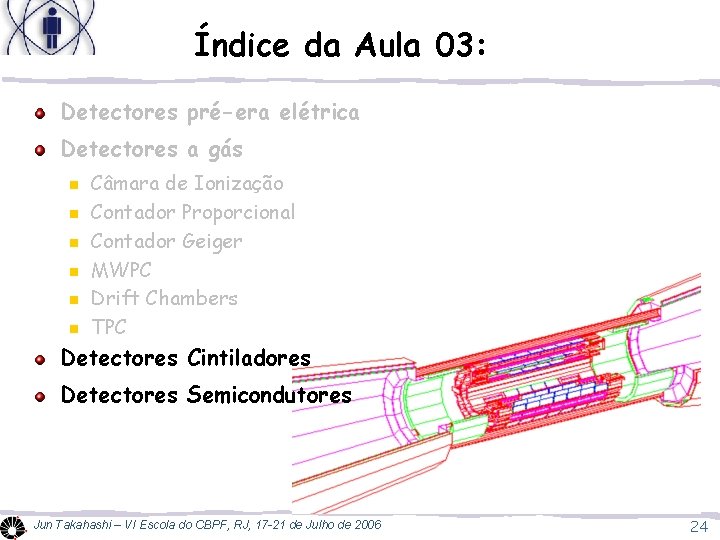 Índice da Aula 03: Detectores pré-era elétrica Detectores a gás n n n Câmara