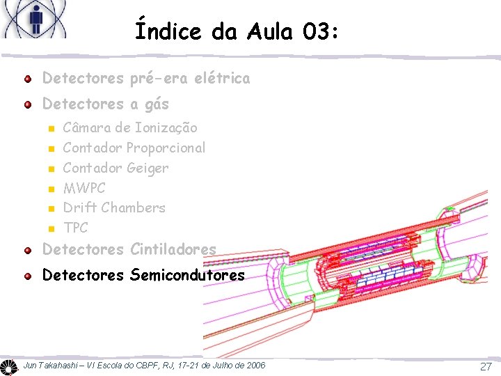 Índice da Aula 03: Detectores pré-era elétrica Detectores a gás n n n Câmara
