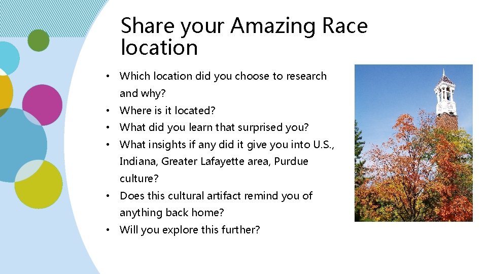 Share your Amazing Race location • Which location did you choose to research and