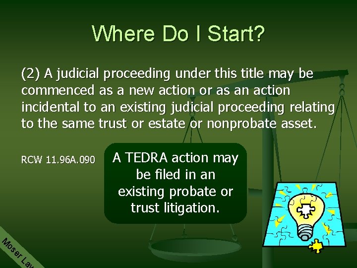 Where Do I Start? (2) A judicial proceeding under this title may be commenced