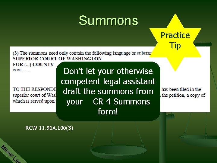 Summons Practice Tip Don’t let your otherwise competent legal assistant draft the summons from