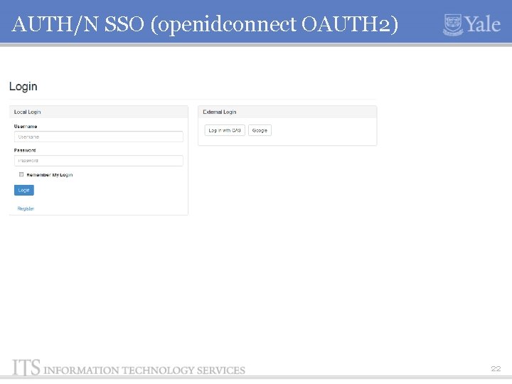 AUTH/N SSO (openidconnect OAUTH 2) 22 