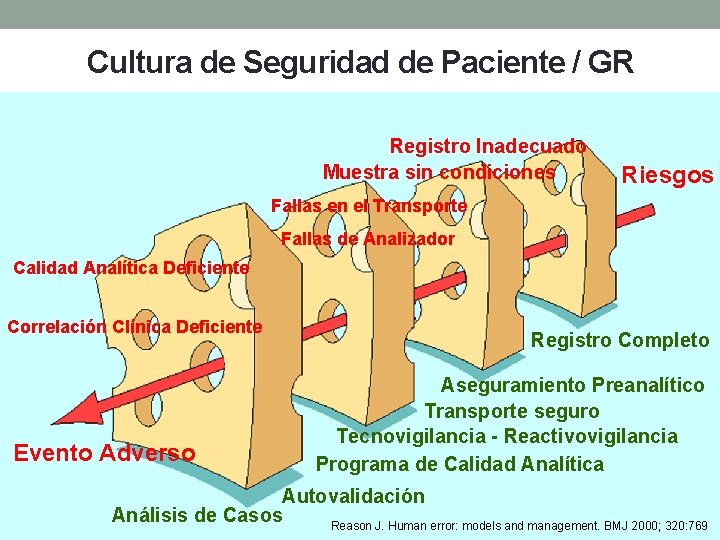 Cultura de Seguridad de Paciente / GR Registro Inadecuado Muestra sin condiciones Riesgos Fallas