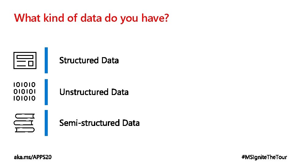 What kind of data do you have? What kind of data do you have?