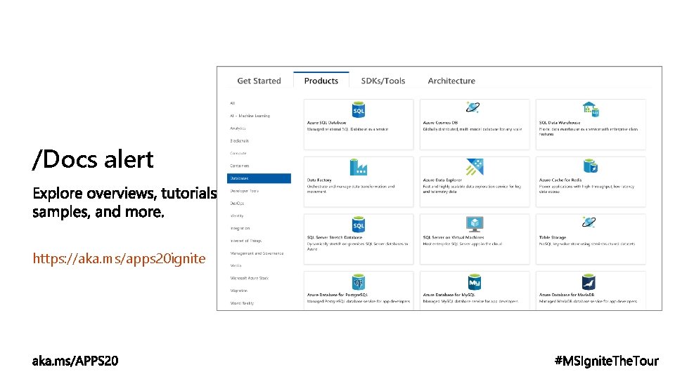 /Docs alert https: //aka. ms/apps 20 ignite /Docs alert https: //aka. ms/apps 20 ignite