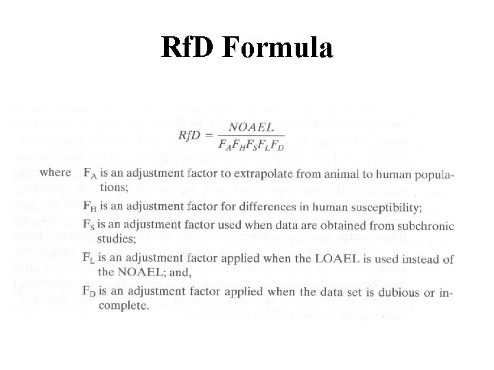 Rf. D Formula 