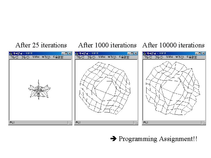 After 25 iterations After 10000 iterations Programming Assignment!! 