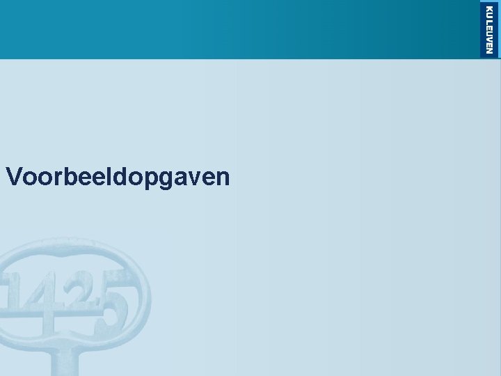 Voorbeeldopgaven 