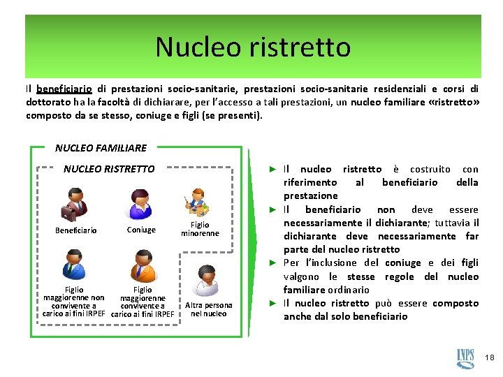Nucleo ristretto Il beneficiario di prestazioni socio-sanitarie, prestazioni socio-sanitarie residenziali e corsi di dottorato Nucleo ristretto Il beneficiario di prestazioni socio-sanitarie, prestazioni socio-sanitarie residenziali e corsi di dottorato