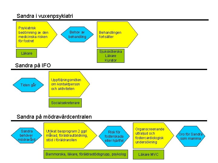 Sandra i vuxenpsykiatri Psykiatrisk bedömning av den medicinska risken för fostret Behov av behandling