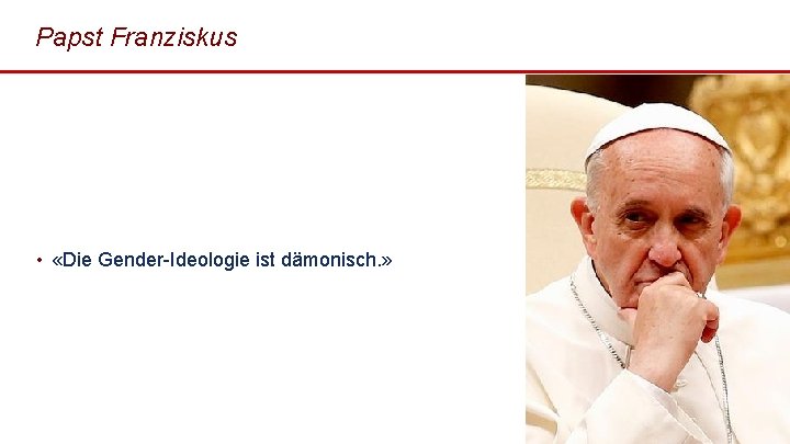 Papst Franziskus • «Die Gender-Ideologie ist dämonisch. » 3 