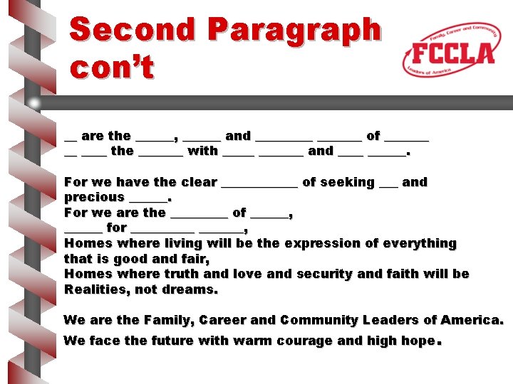 Second Paragraph con’t __ are the ______, ______ and _______ of _______ __ ____