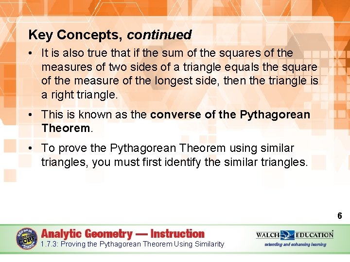 Key Concepts, continued • It is also true that if the sum of the