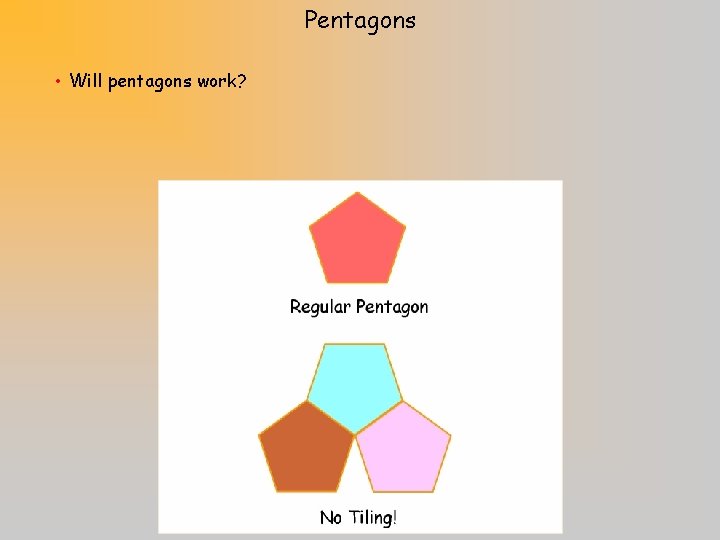 Pentagons • Will pentagons work? 