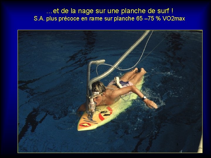 …et de la nage sur une planche de surf ! S. A. plus précoce