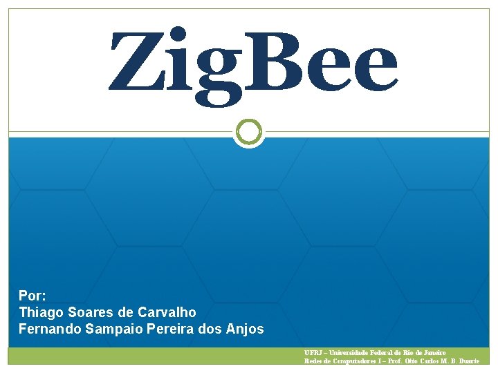 Zig. Bee Por: Thiago Soares de Carvalho Fernando Sampaio Pereira dos Anjos UFRJ –