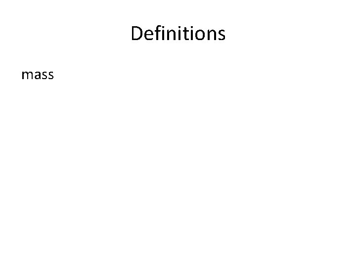 Definitions mass 