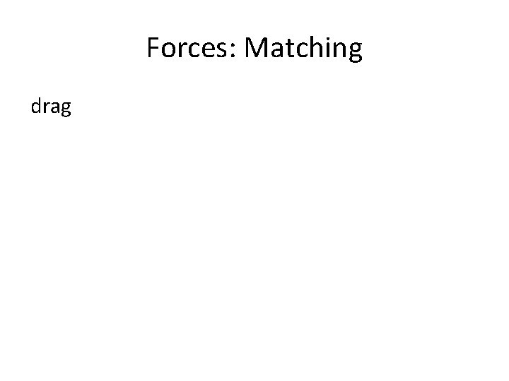 Forces: Matching drag 
