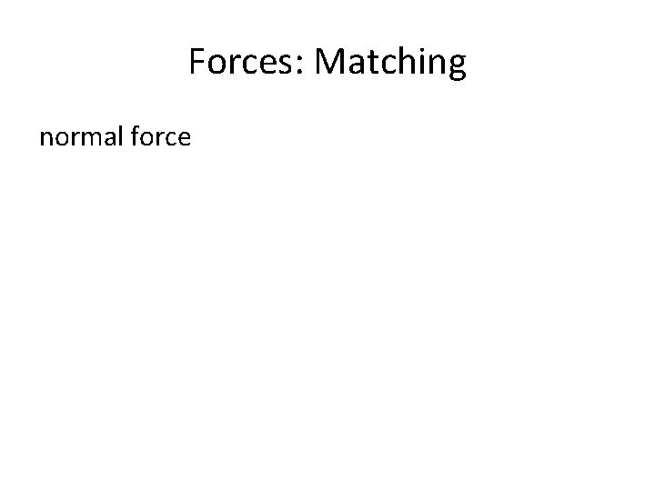 Forces: Matching normal force 