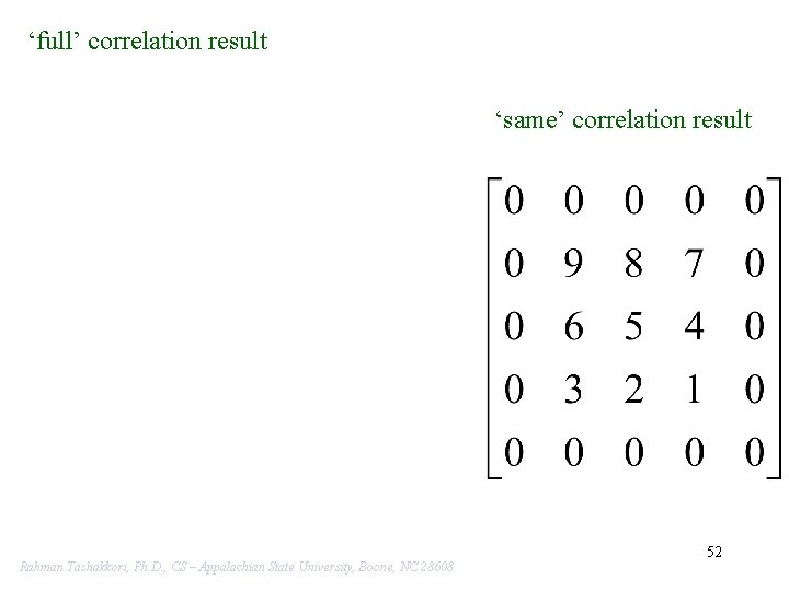 ‘full’ correlation result ‘same’ correlation result 52 